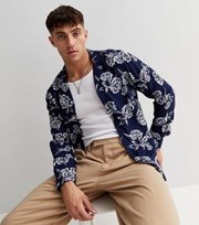 New Look Navy Floral Long Sleeve Shirt